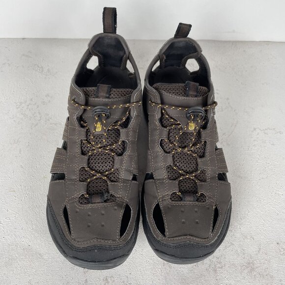 Teva Mens Size 9 Forebay Fisherman Sport Hiking Sandals Black ShocPad - Picture 2 of 8